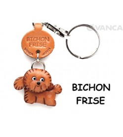 Bichon Frise Leather Dog Keychain