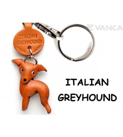 Italian Greyhound Leather Dog Keychain