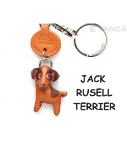Jack Russell Terrier Leather Dog Keychain