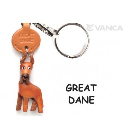 Great Dane Leather Dog Keychain