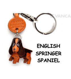 English Springer Leather Dog Keychain