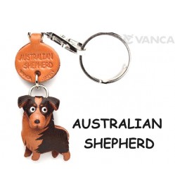 Australian Shepherd Leather Dog Keychain