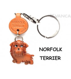 Norfolk Terrier Leather Dog Keychain