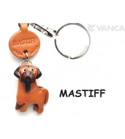 Mastiff Japanese Leather Dog Keychain