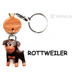 Rottweiler Leather Dog Keychain