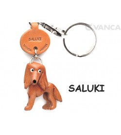 Saluki Leather Dog Keychain