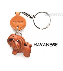 Havanese Leather Dog Keychain