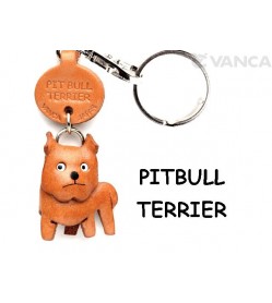 Pit Bull Leather Dog Keychain