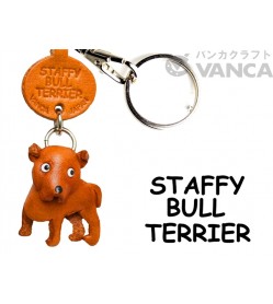 Staffordshire Bullterrier Leather Dog Keychain