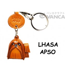 Lhasa Apso Leather Dog Keychain