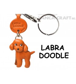 Labradoodle Leather Dog Keychain