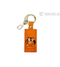 Owl Leather Name Plate Holder Keychain