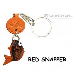 Red Snapper Japanese Leather Keychains Fish 