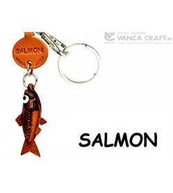 Salmon Japanese Leather Keychains Fish 