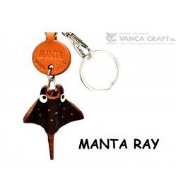 Manta Ray Leather Keychain Sea Animals