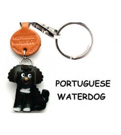 Portuguese Water Dog Leather Dog Keychain