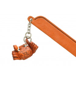 Hairy crab Leather Charm Bookmarker