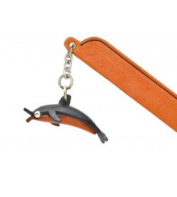 Dolphin Leather Charm Bookmarker