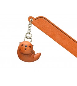 Sea Otter Leather Charm Bookmarker