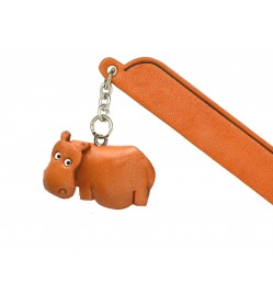 Hippopotamus Leather Charm Bookmarker