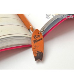 Surfboard Leather Charm Bookmarker