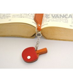 Pingpong paddle Leather Charm Bookmarker