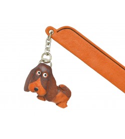 Basset hound Leather dog Charm Bookmarker