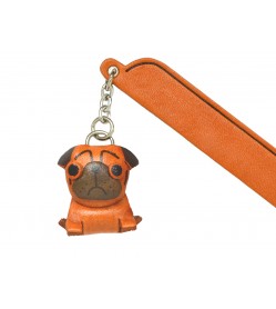 Pug Leather dog Charm Bookmarker