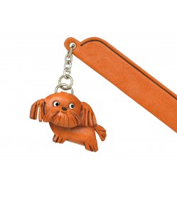 Maltese Leather dog Charm Bookmarker