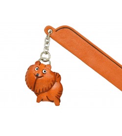 Pomeranian Leather dog Charm Bookmarker