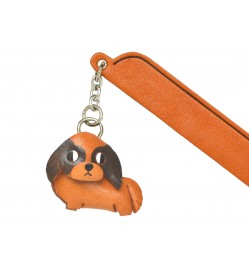 Japanese chin Leather dog Charm Bookmarker