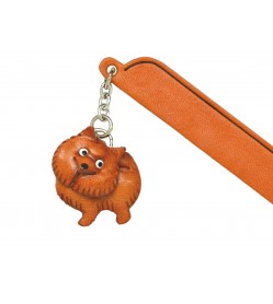 Japanese spitz Leather dog Charm Bookmarker