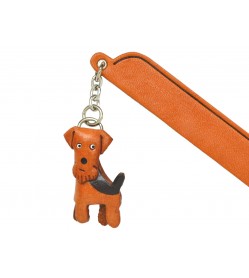 Airdale terrier Leather dog Charm Bookmarker