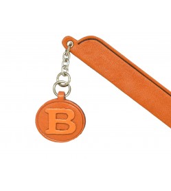 B Leather Alphabet Charm Bookmarker