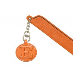 E Leather Alphabet Charm Bookmarker