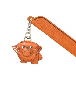 Pekingese Leather dog Charm Bookmarker