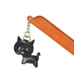 Shiba Black Leather dog Charm Bookmarker