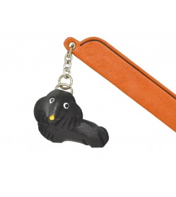 Dachshund Black Leather dog Charm Bookmarker