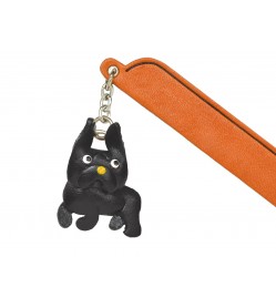 French bulldog Black Leather dog Charm Bookmarker