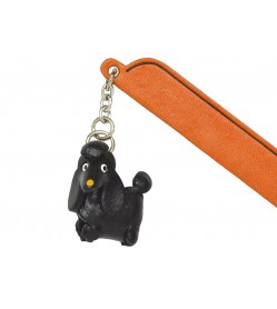 Poodle Black Leather dog Charm Bookmarker