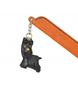 Schnauzer Black Leather dog Charm Bookmarker