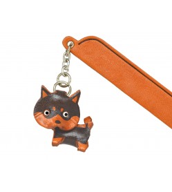 Shiba Black&Tan Leather dog Charm Bookmarker