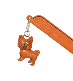 Akita Leather dog Charm Bookmarker