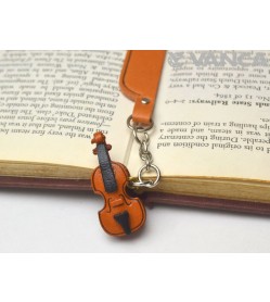 Violin Leather Charm Bookmarker