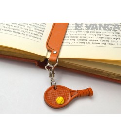 Tennis racket Leather Charm Bookmarker