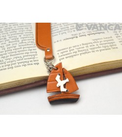 Sailboat Leather Charm Bookmarker