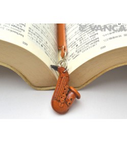 Saxophone Leather Charm Bookmarker