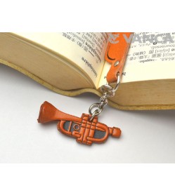 Trumpet Leather Charm Bookmarker