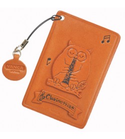 Owl with Clarinet Leather Commuter Pass/Passcard Holders