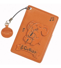 Elephant with Cello Leather Commuter Pass case/card Holders #26428